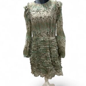 CURRENT AIR Floral Ruffle Long Sleeve Dress